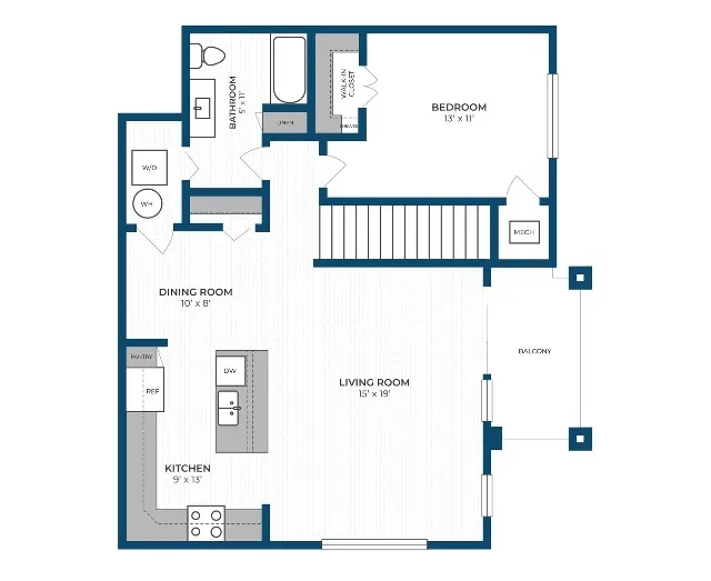 Floor Plan 1F | Seasons at River View | Apartments in Pleasant Prairie, WI
