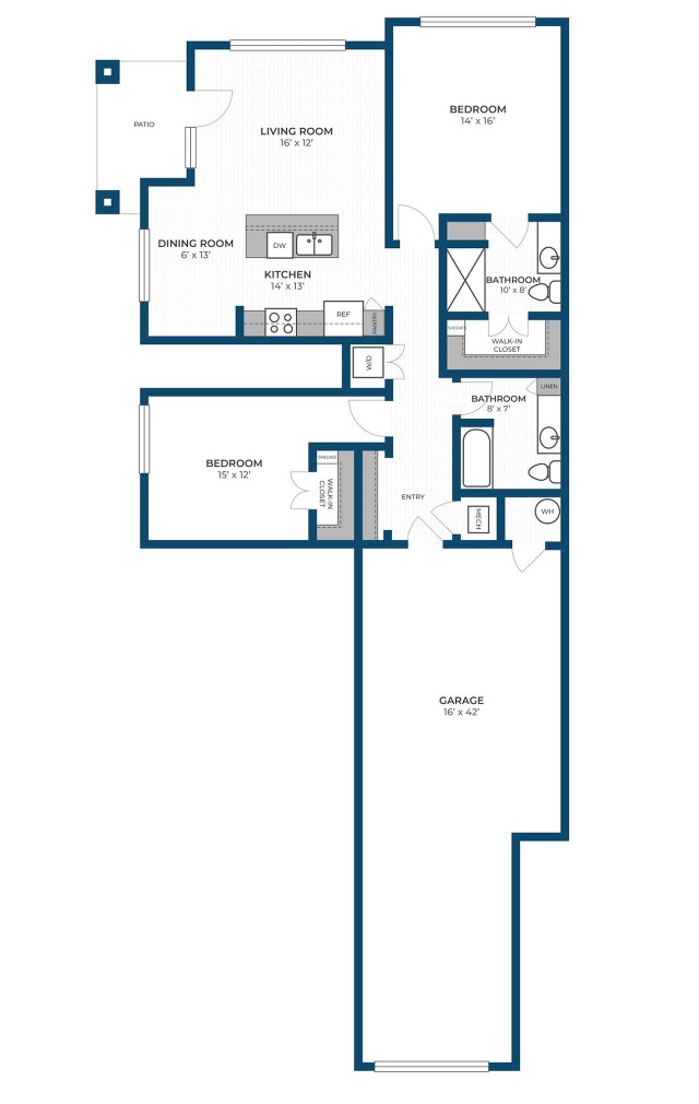 Floor Plan 2A | Seasons at River View | Apartments in Pleasant Prairie, WI