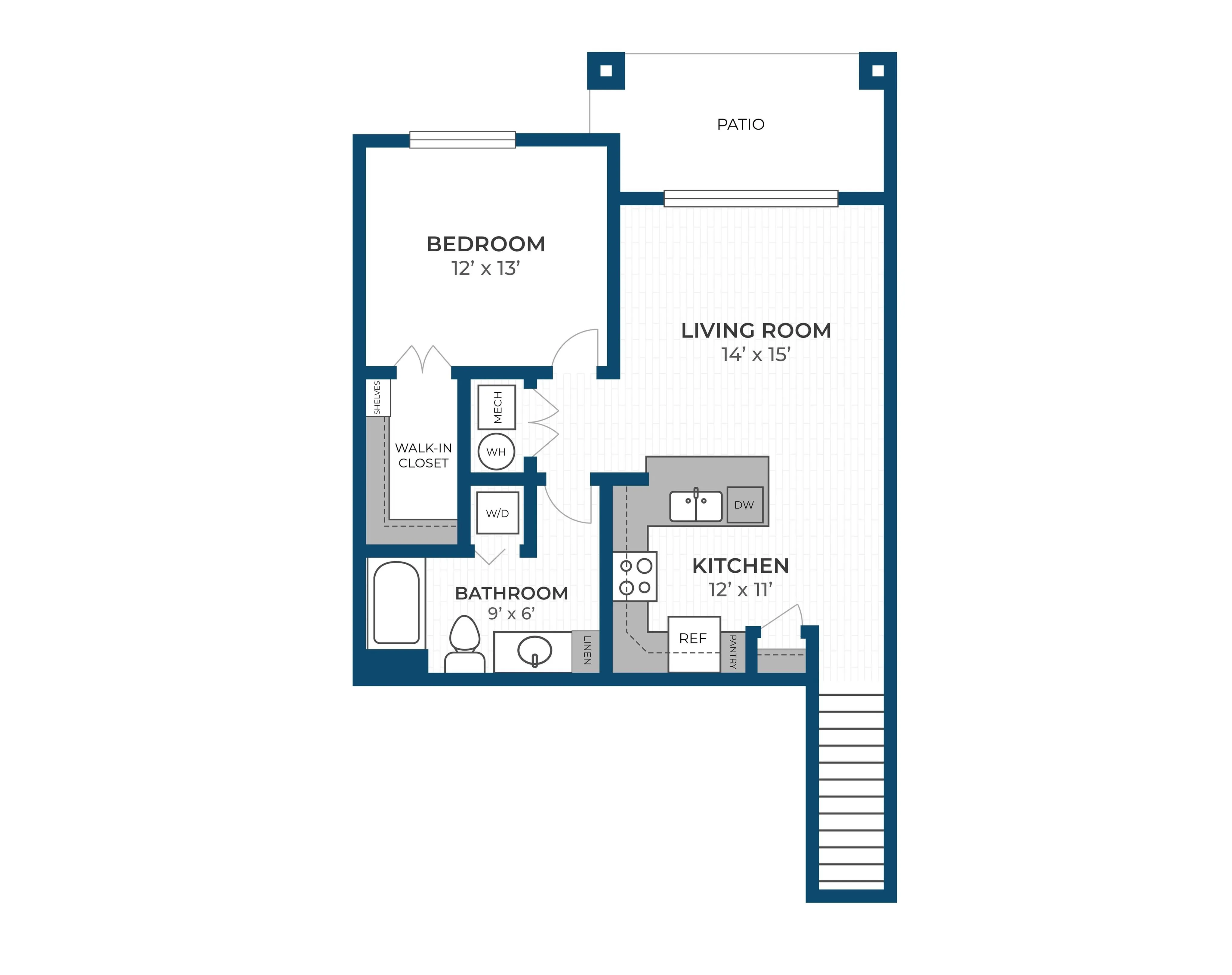Floor Plan 1J | Seasons at River View | Apartments in Pleasant Prairie, WI