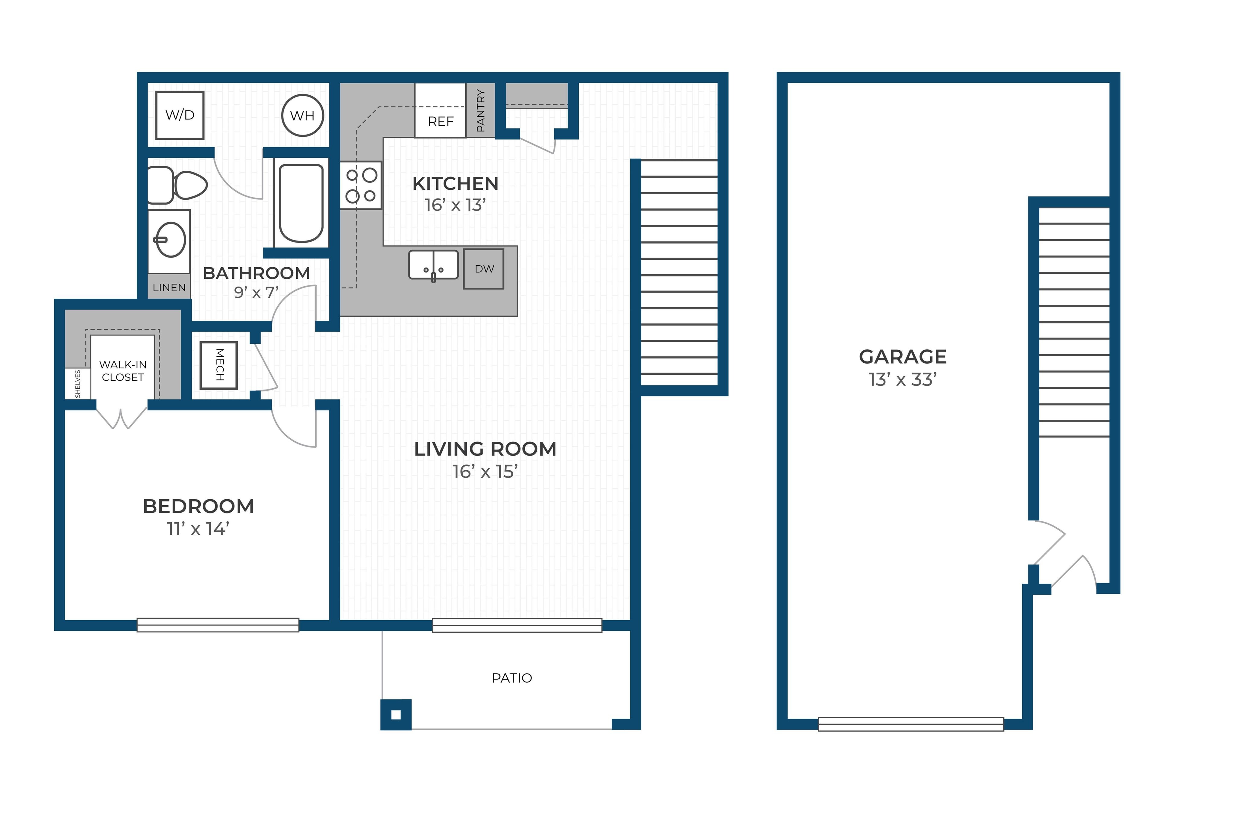 Floor Plan 1L | Seasons at River View | Apartments in Pleasant Prairie, WI