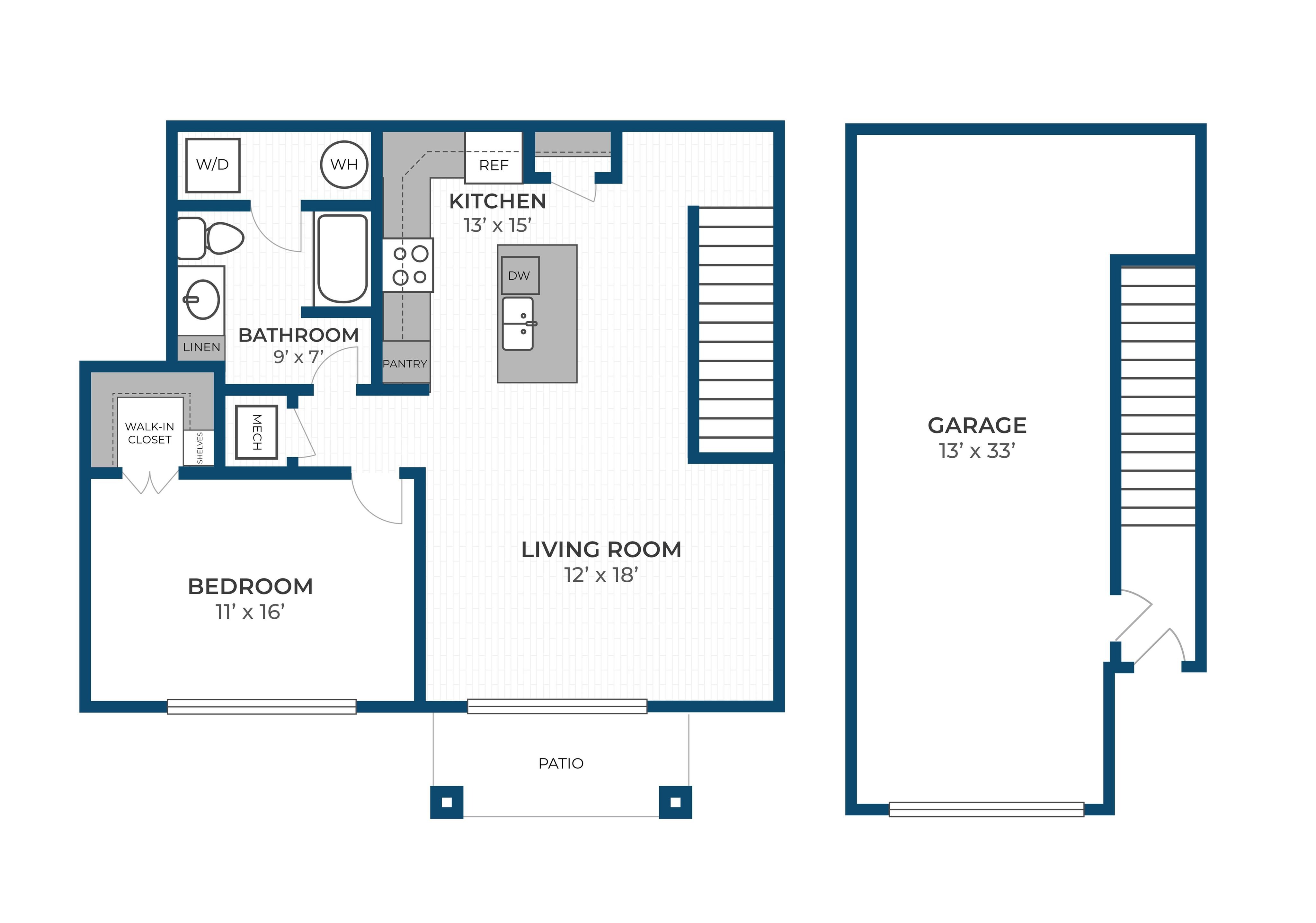 Floor Plan 1M | Seasons at River View | Apartments in Pleasant Prairie, WI