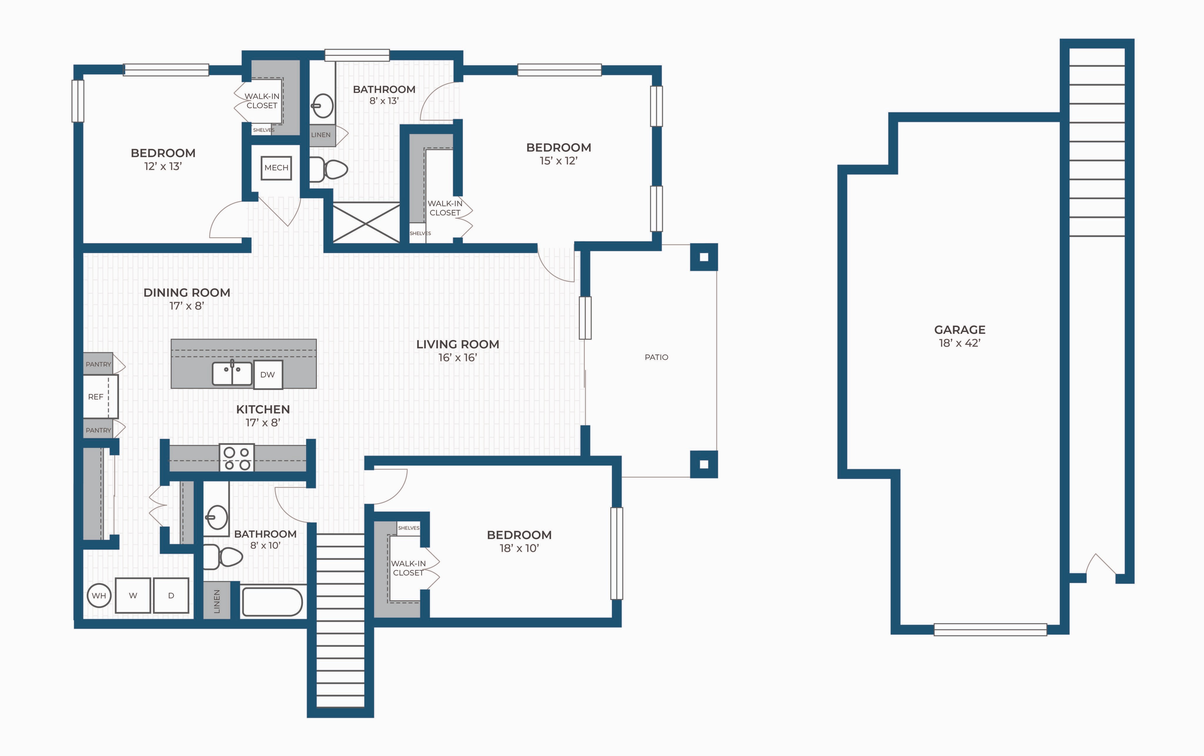 Floor Plan 3B | Seasons at River View | Apartments in Pleasant Prairie, WI