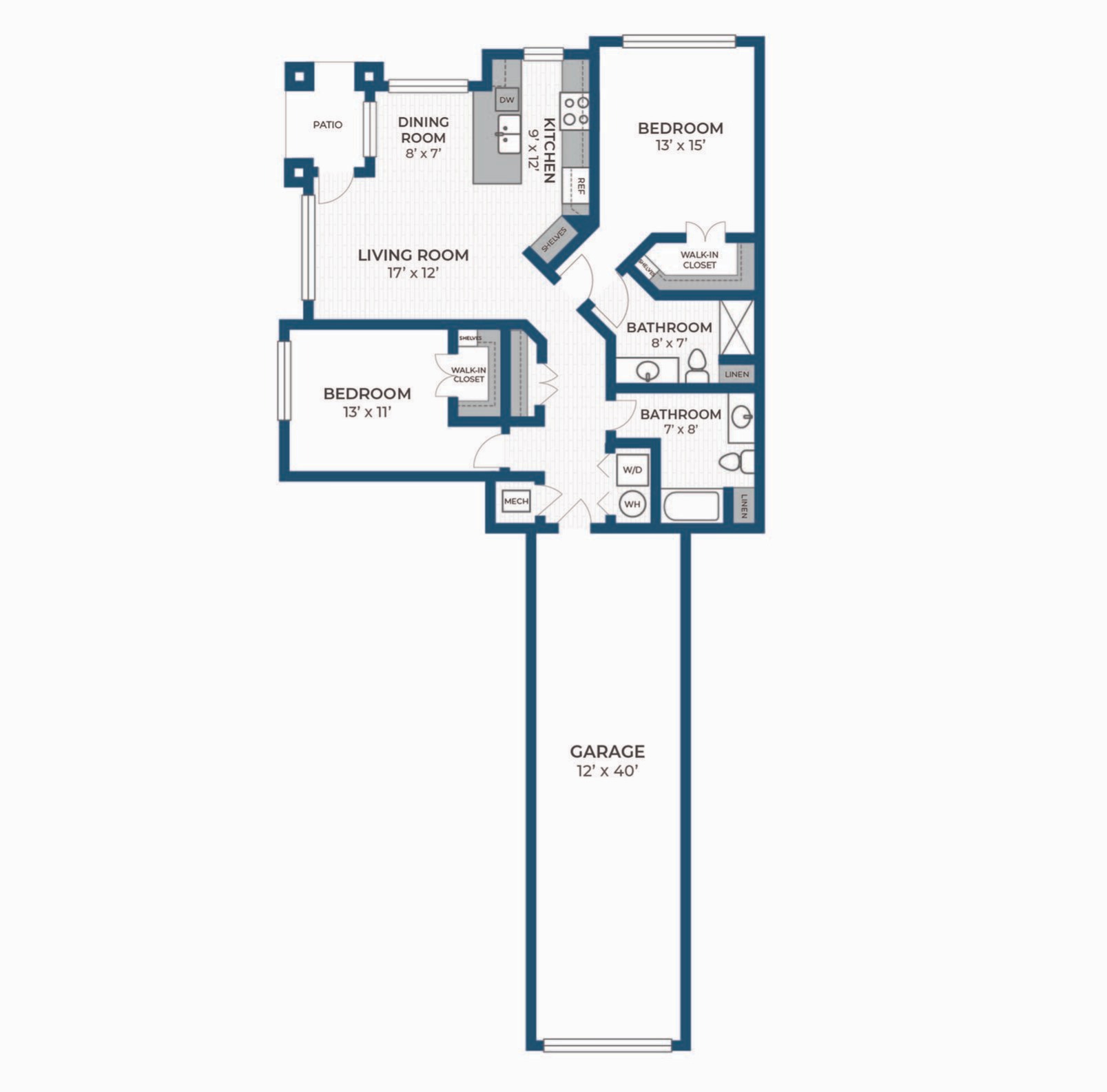 Floor Plan 2G | Seasons at River View | Apartments in Pleasant Prairie, WI