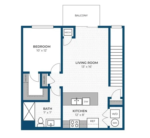 Floor Plan 1BR B | Seasons at Hoffman Estates | Apartments in Hoffman Estates, IL