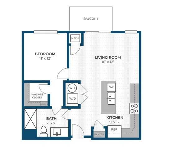 Floor Plan 1BR C | Seasons at Hoffman Estates | Apartments in Hoffman Estates, IL