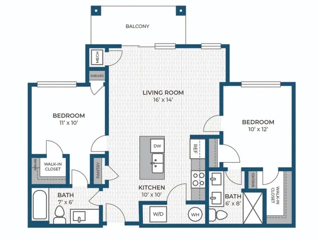Floor Plan 2BR C | Seasons at Hoffman Estates | Apartments in Hoffman Estates, IL