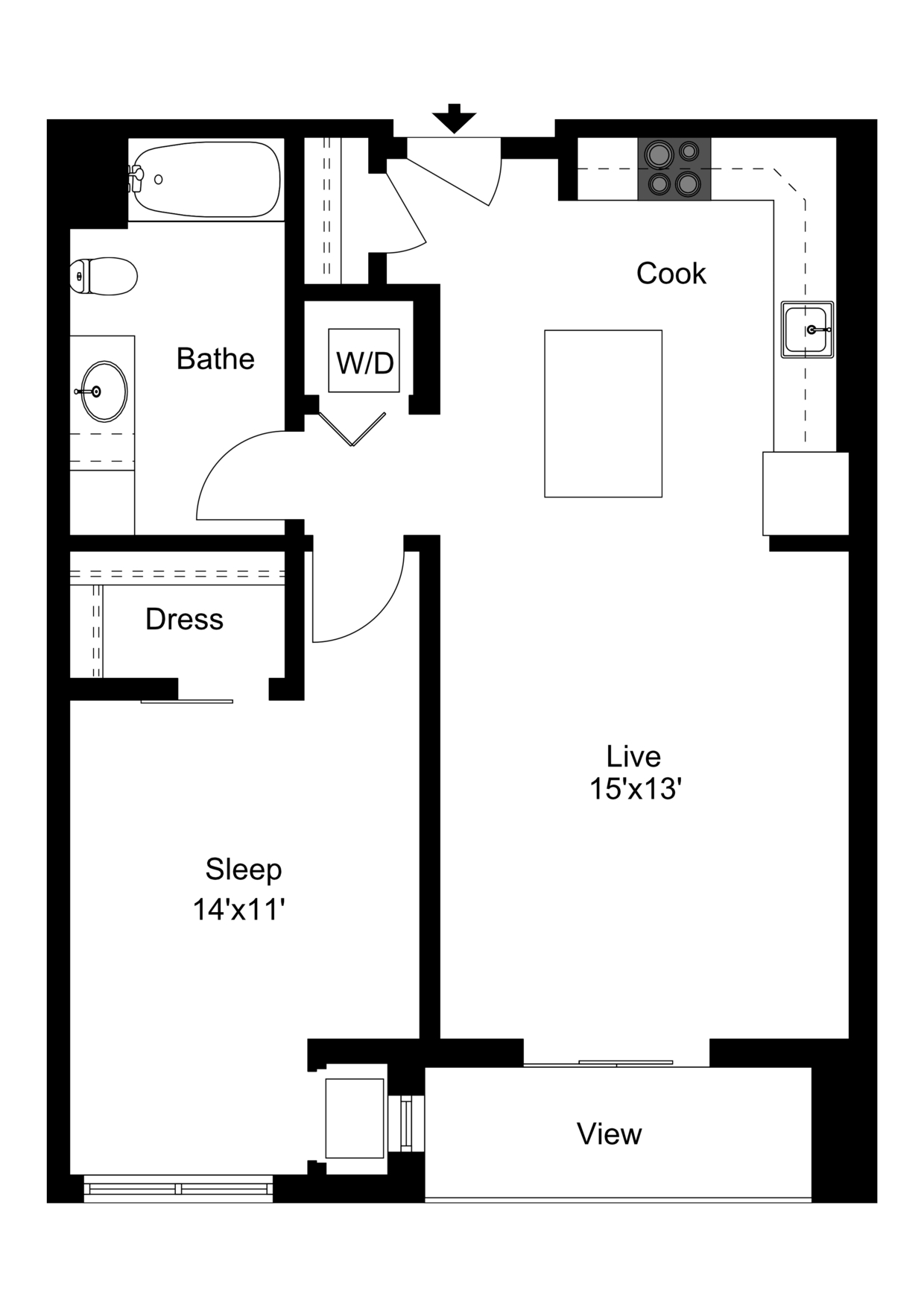 Floor Plan B1 | 50Twenty | Apartments in Madison, WI