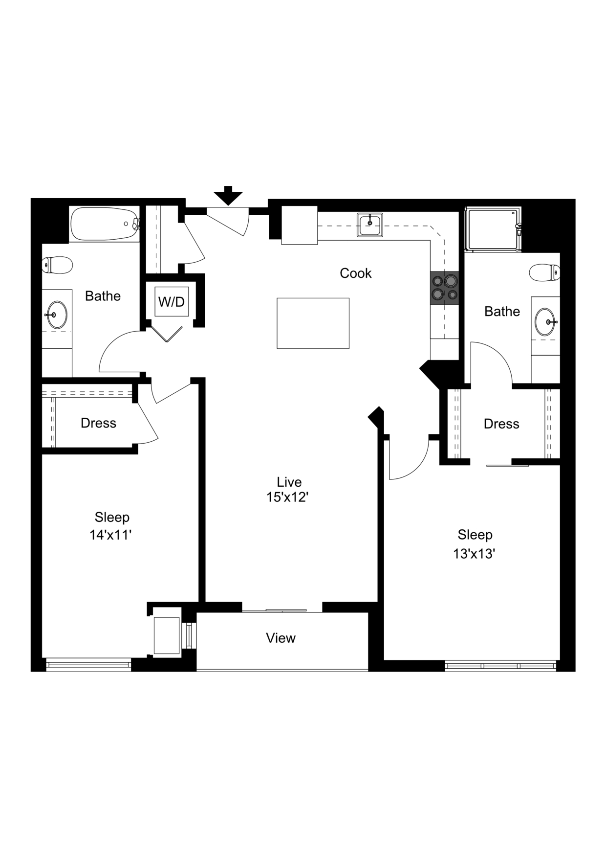 Floor Plan D1 | 50Twenty | Apartments in Madison, WI
