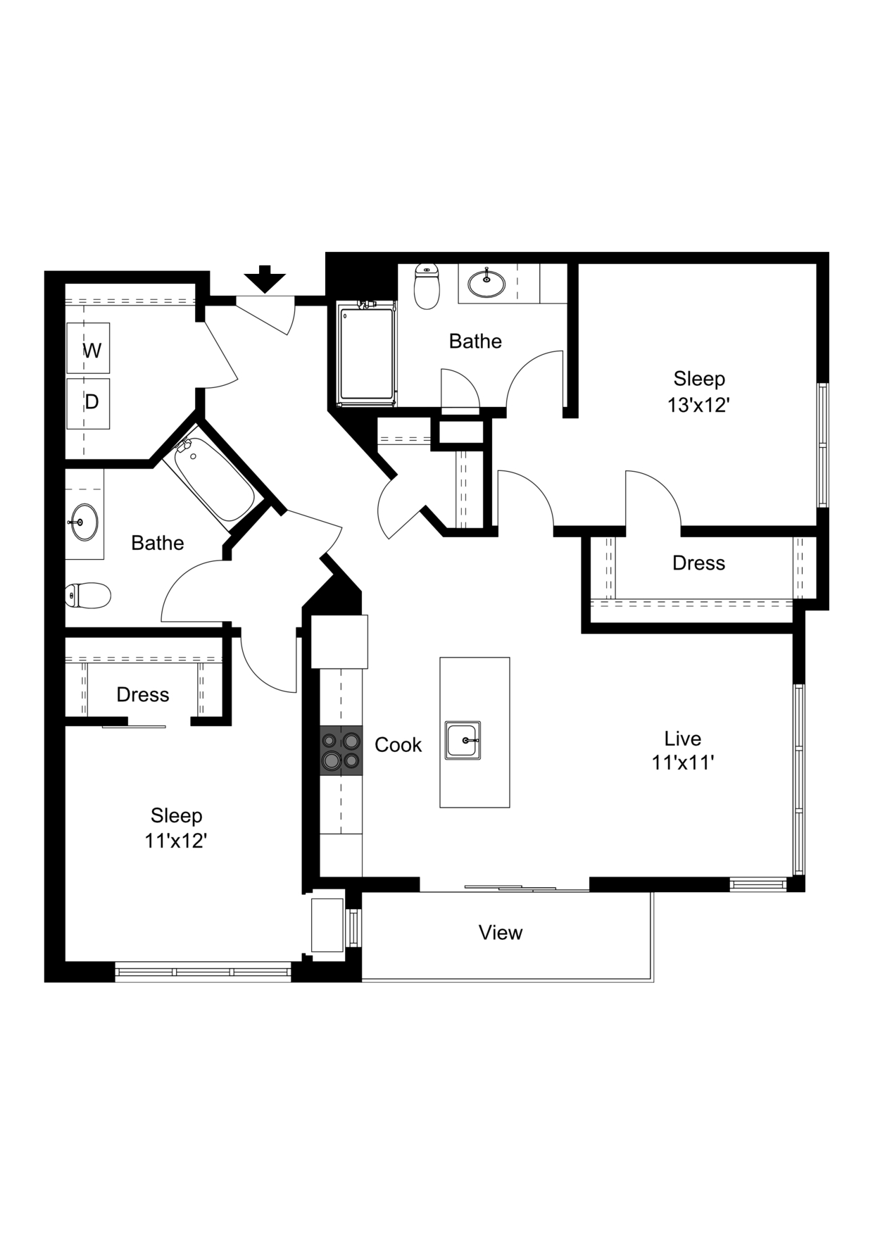 Floor Plan D3 | 50Twenty | Apartments in Madison, WI