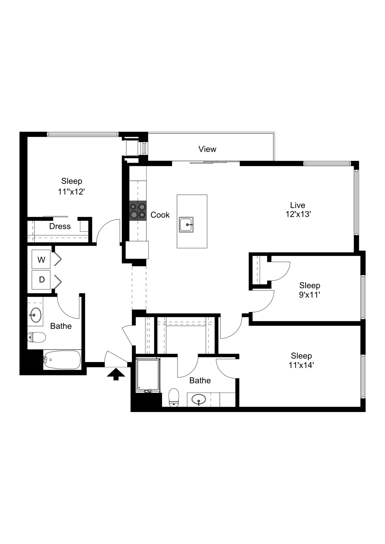 Floor Plan F1 | 50Twenty | Apartments in Madison, WI