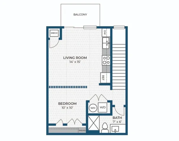 Floor Plan 0BR B | Seasons at Hoffman Estates | Apartments in Hoffman Estates, IL