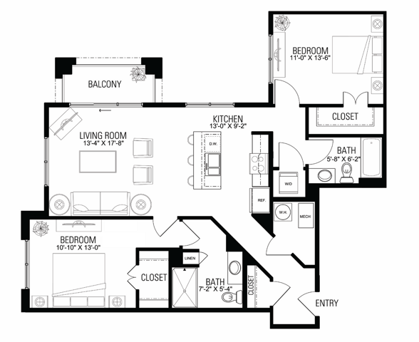 Floor Plan 2G | Wells Street Station | Apartments in Delafield, WI