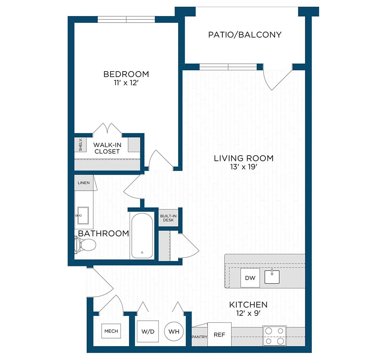 Floor Plan A1 | Echelon at Charlotte | Apartments in Charlotte, NC