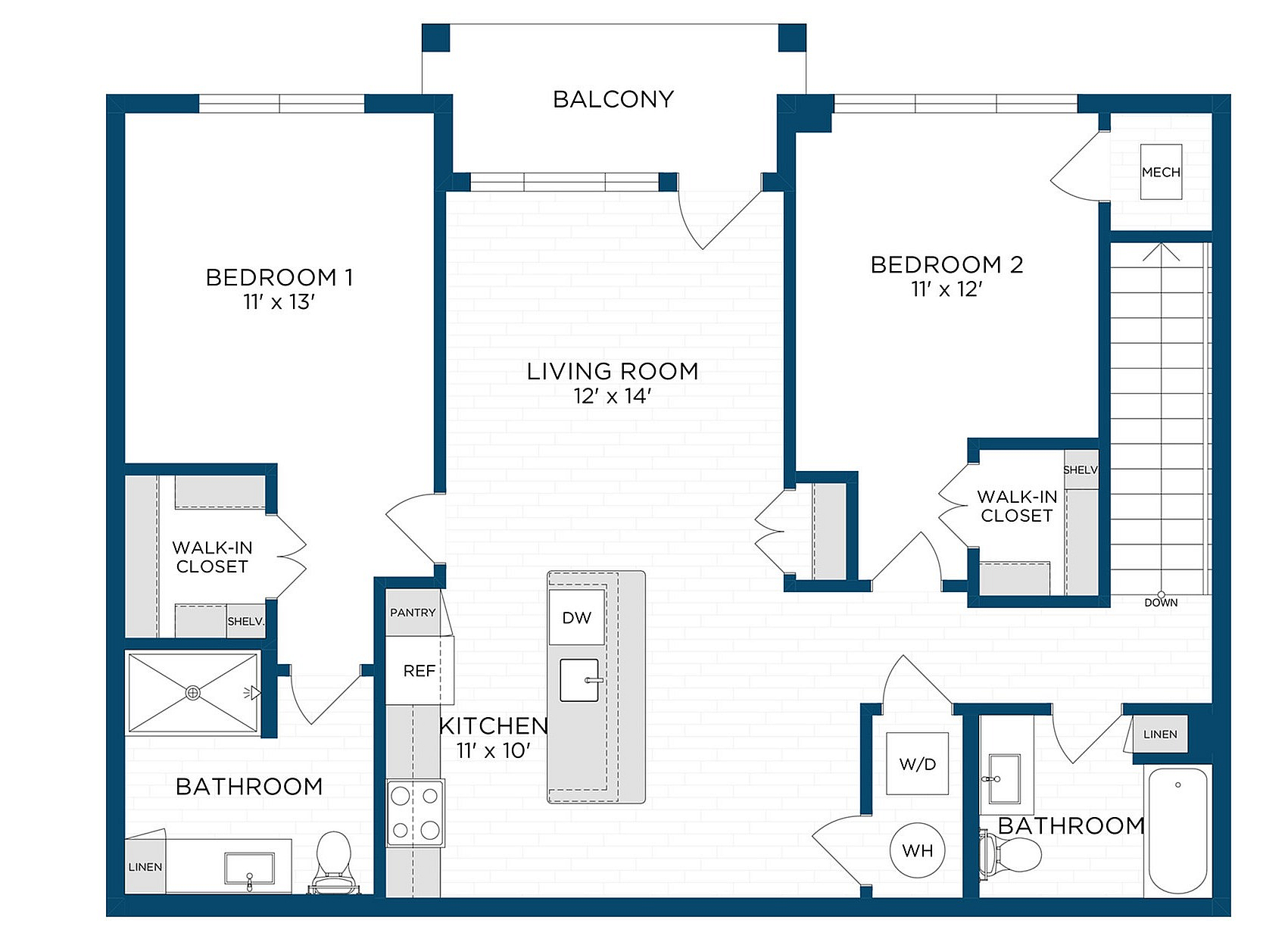Floor Plan B2 | Echelon at Charlotte | Apartments in Charlotte, NC