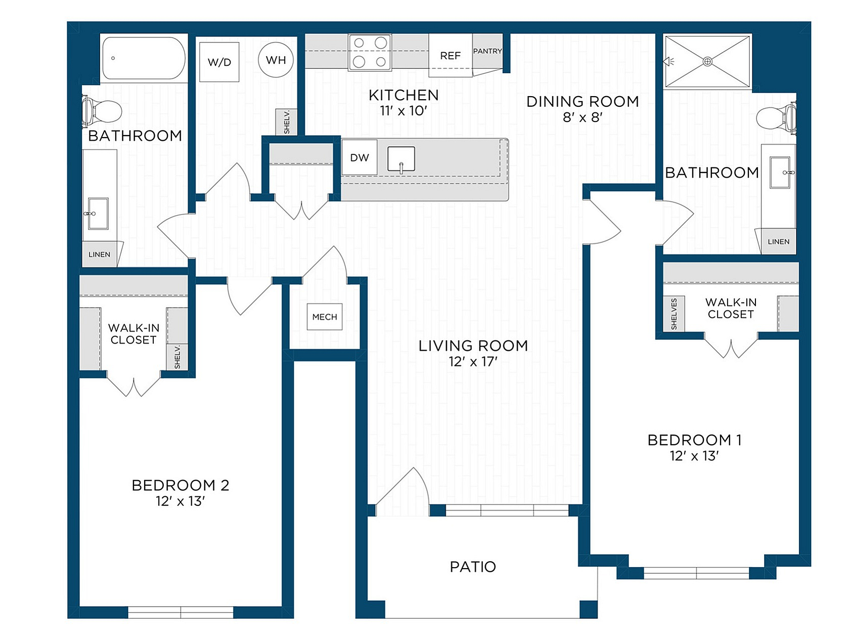Floor Plan B3 | Echelon at Charlotte | Apartments in Charlotte, NC