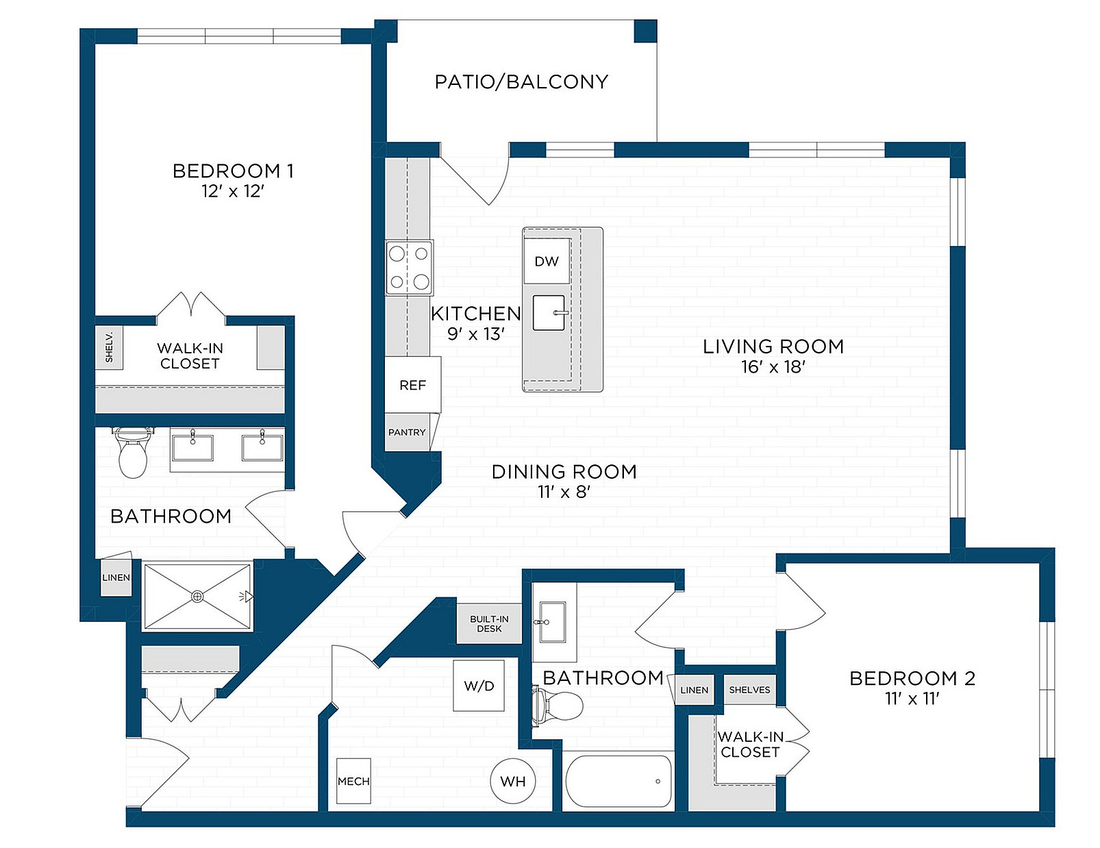 Floor Plan B8 | Echelon at Charlotte | Apartments in Charlotte, NC