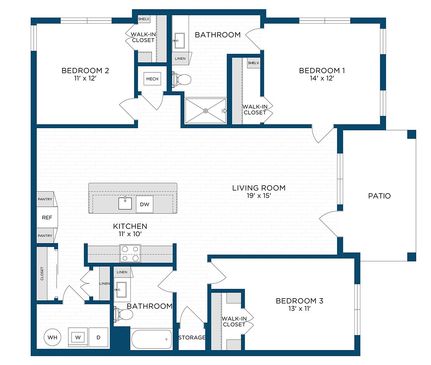 Floor Plan C1 | Echelon at Charlotte | Apartments in Charlotte, NC