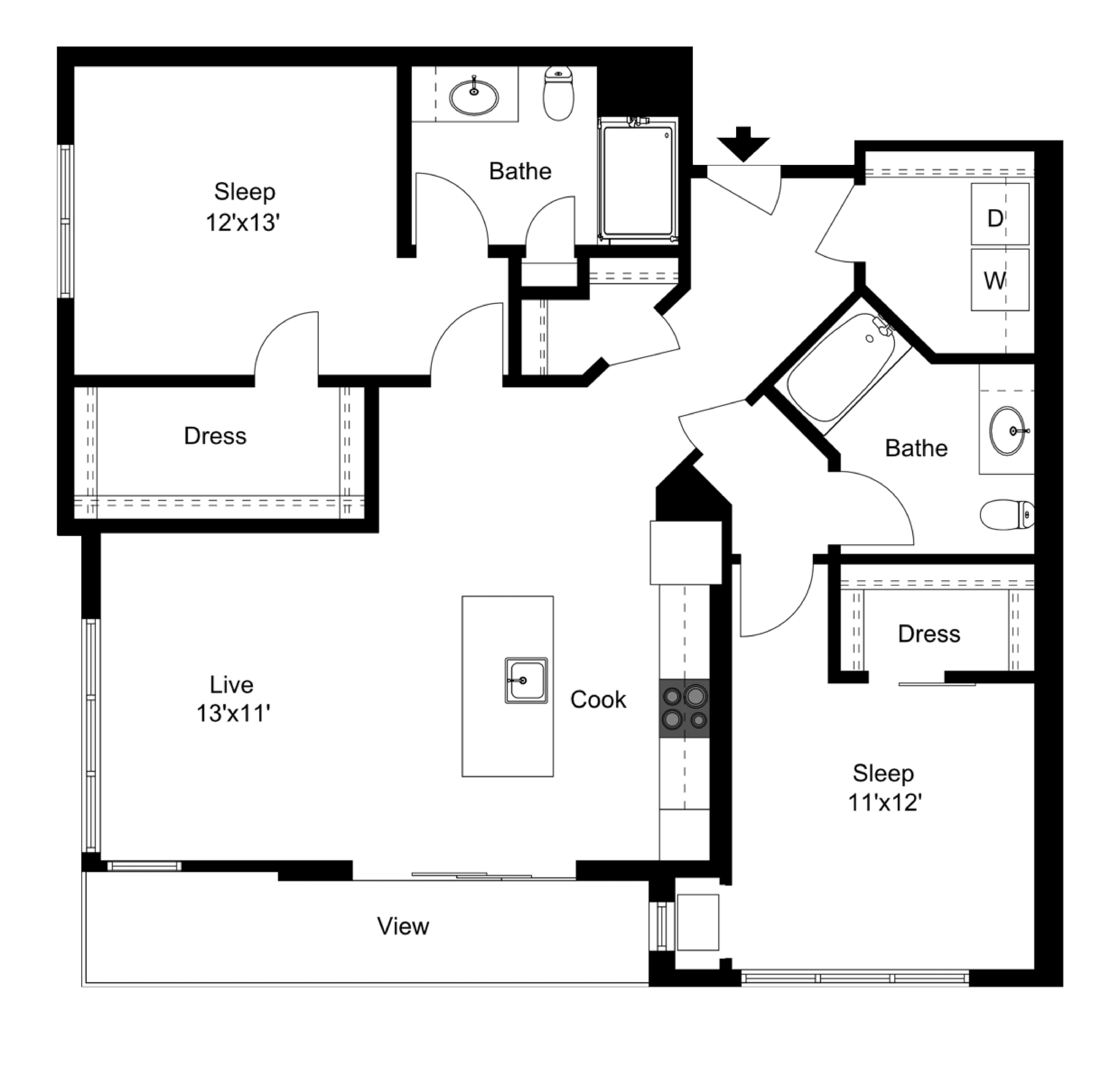 Floor Plan D2 | 50Twenty | Apartments in Madison, WI
