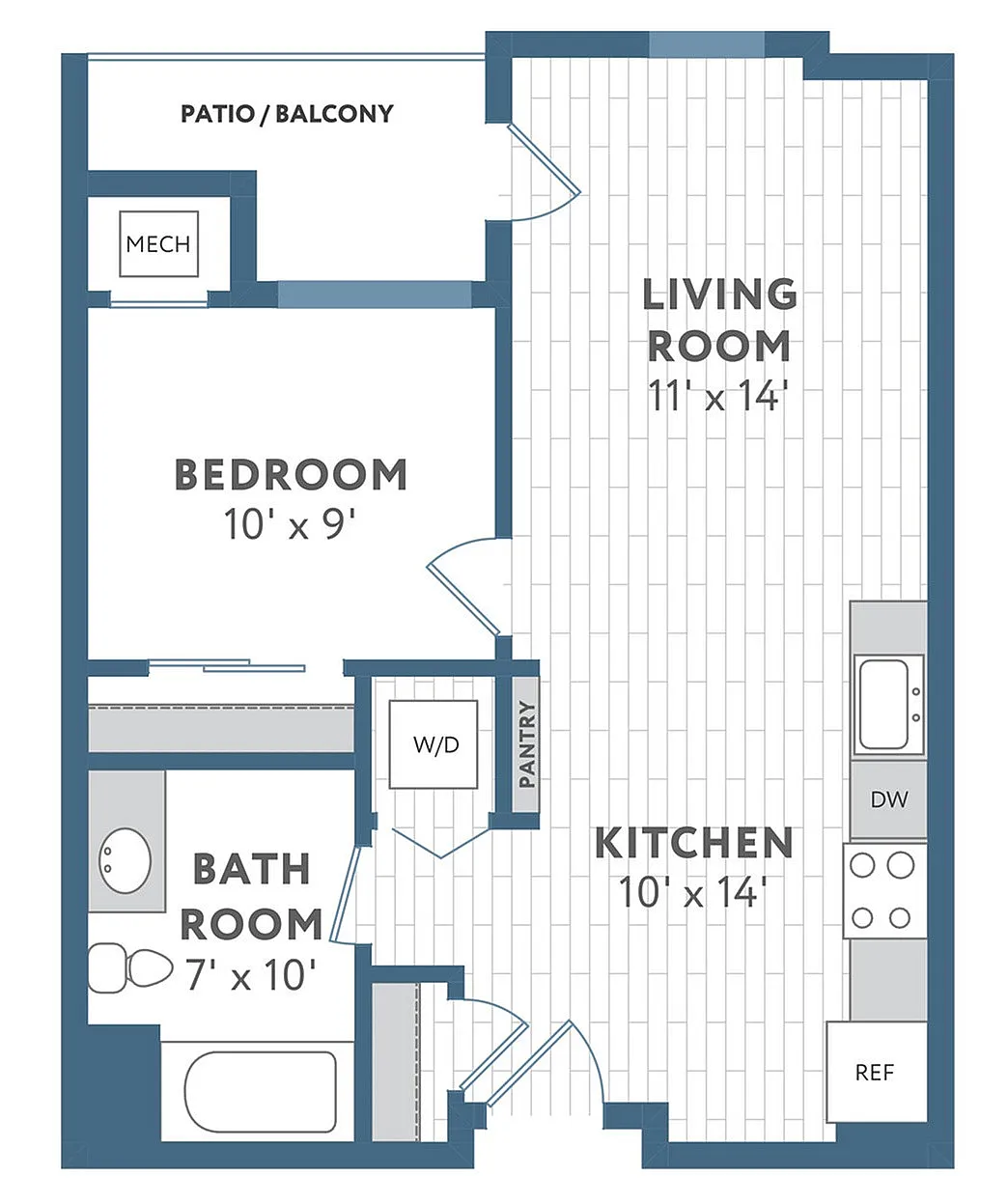 Floor Plan A1 | 22 Slate | Apartments in Madison, WI