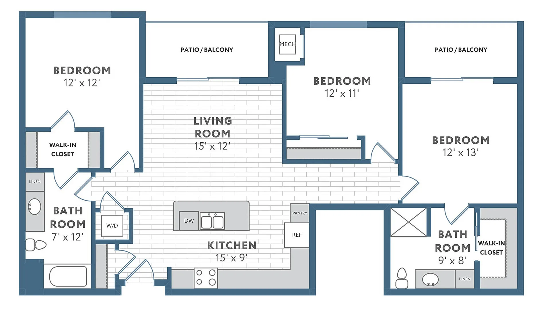 Floor Plan E1 | 22 Slate | Apartments in Madison, WI