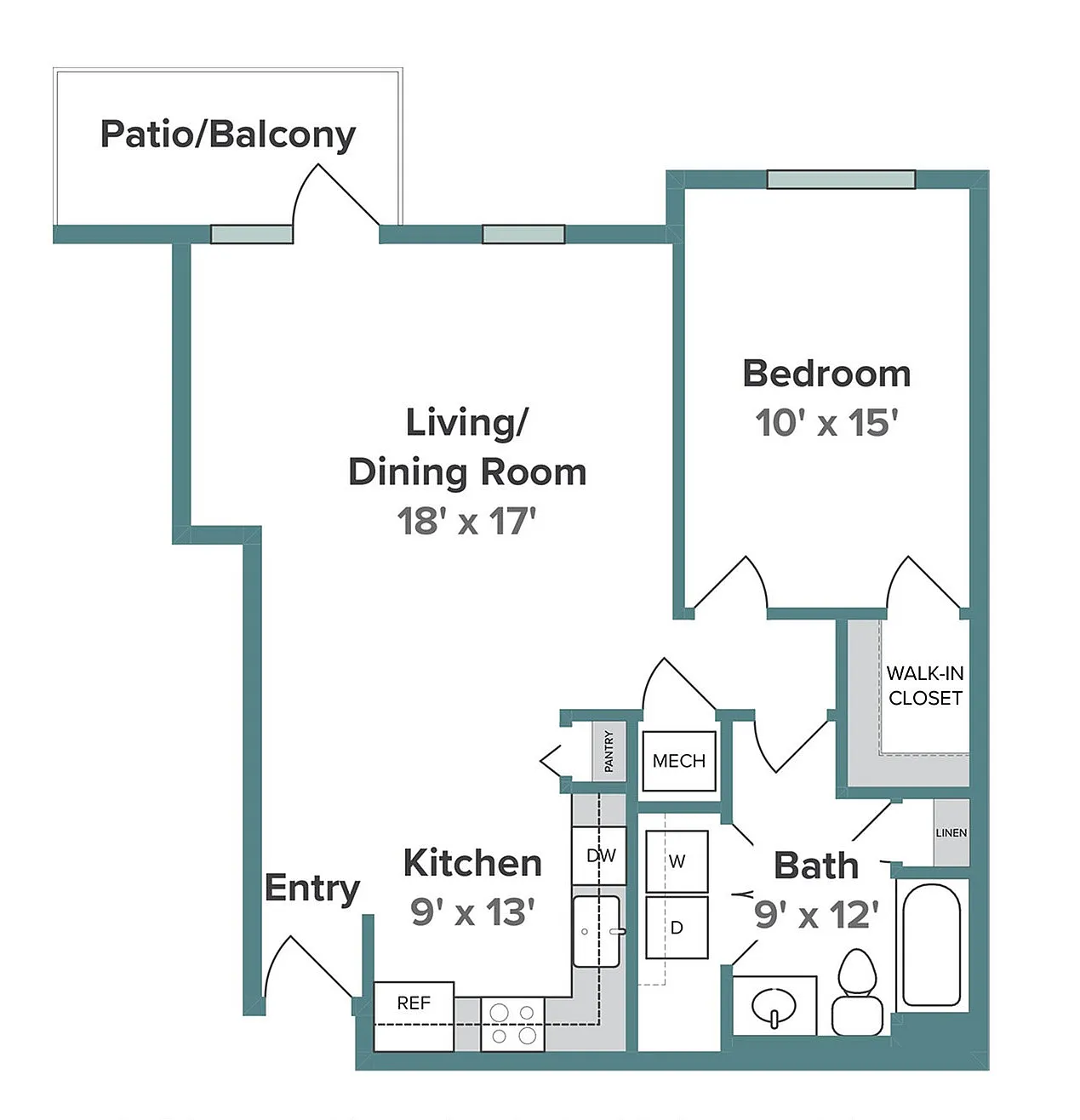 One Bedroom, One Bathroom | Liberty Square | Apartments in Sun Prairie, WI