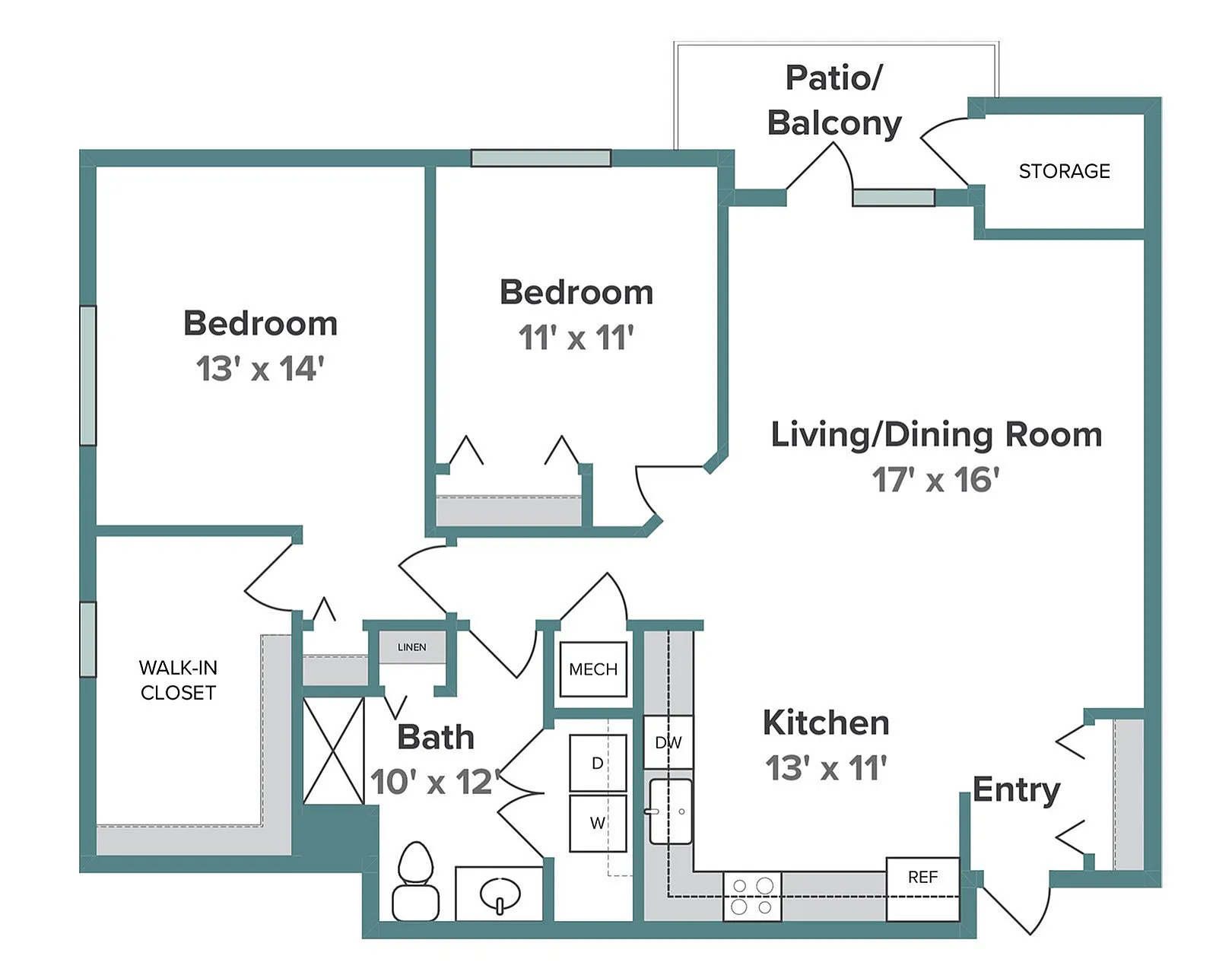 Two Bedroom, One Bathroom | Liberty Square | Apartments in Sun Prairie, WI