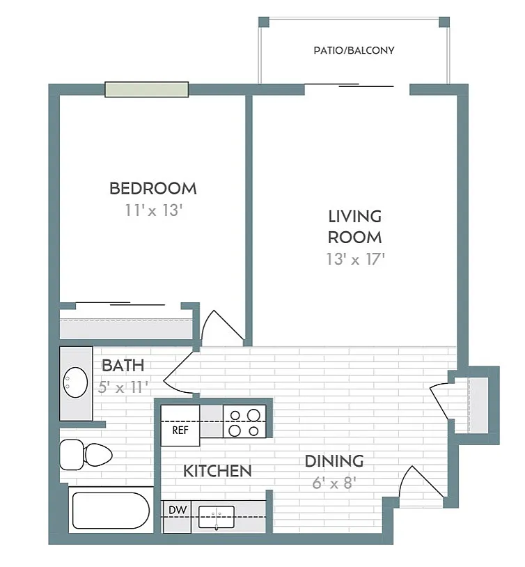 Poplar with Patio/Balcony | Valley View Apartments | Apartments in Madison, WI