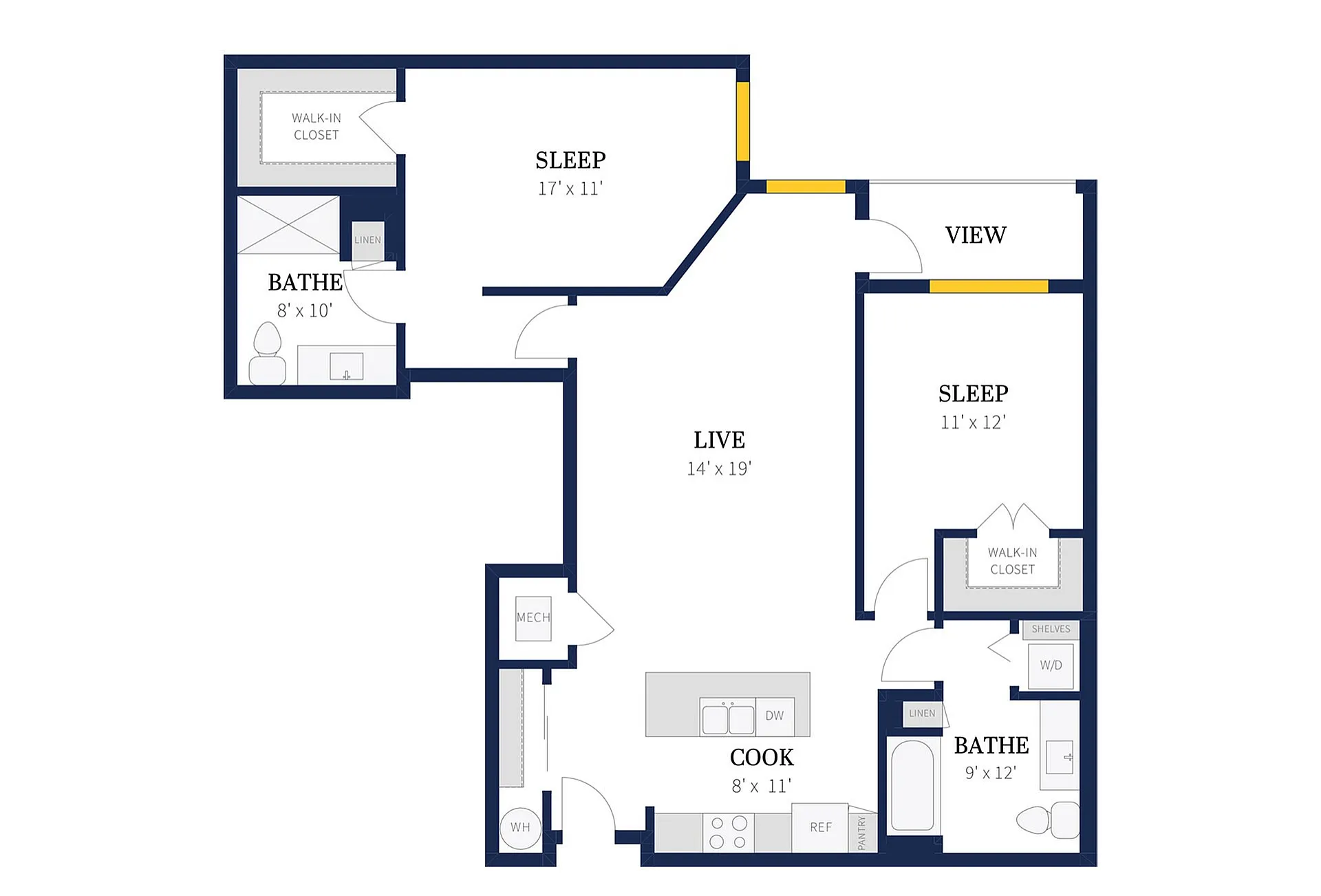 Floor Plan 2B | Arrabelle Apartments | Apartments in Cedarburg, WI