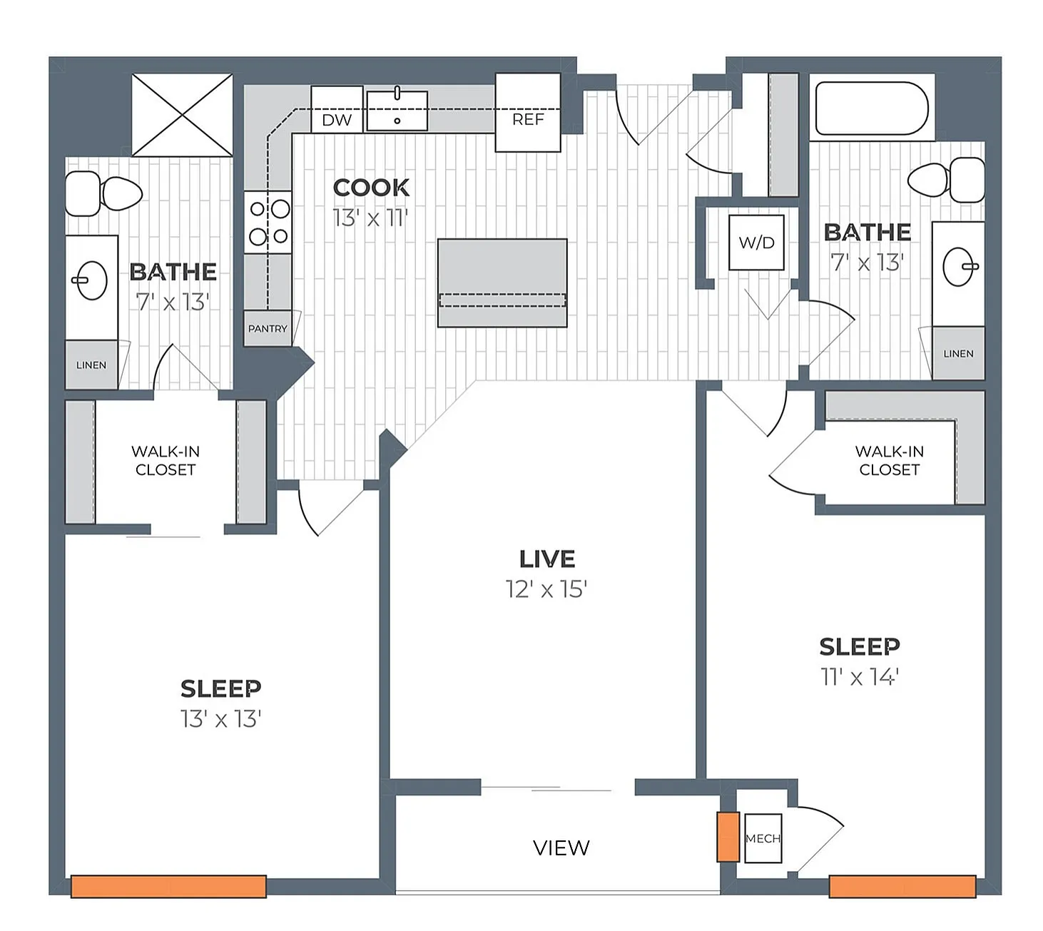 Floor Plan D1 | 50Twenty | Apartments in Madison, WI