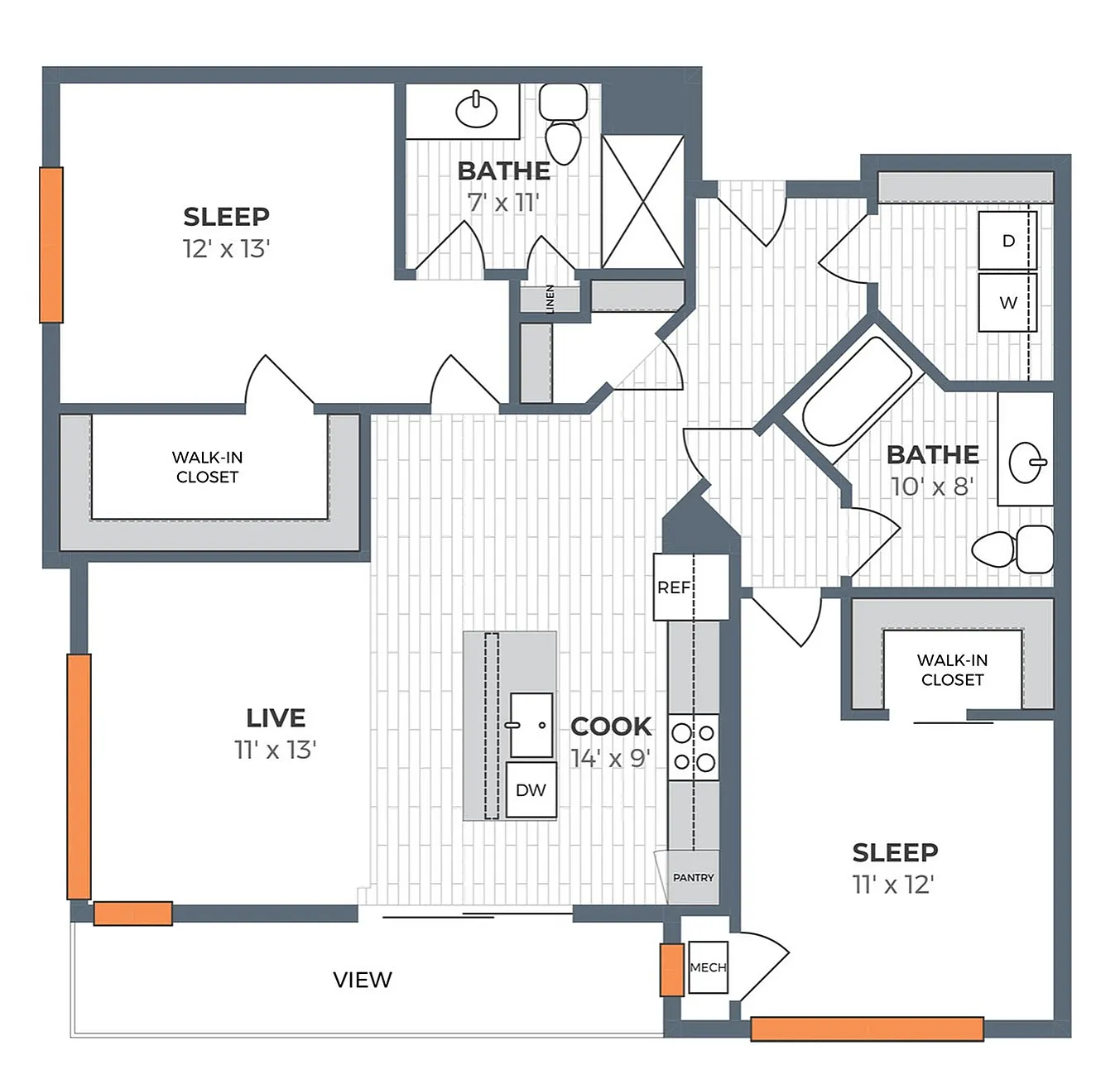 Floor Plan D2 | 50Twenty | Apartments in Madison, WI