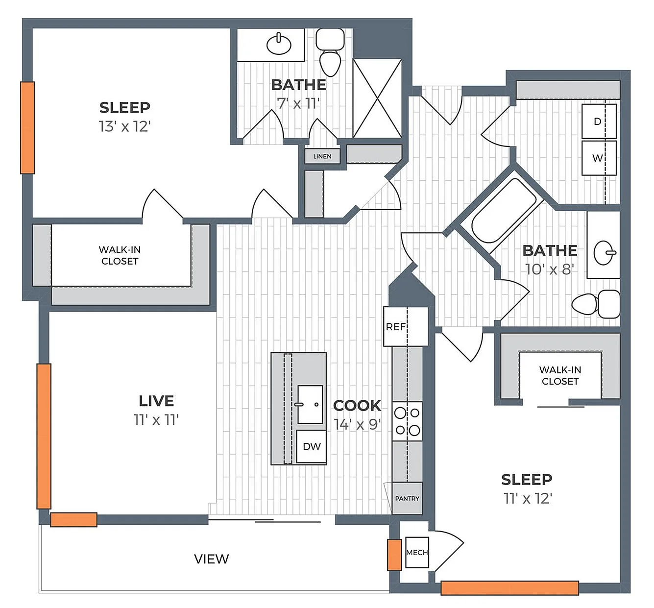 Floor Plan D3 | 50Twenty | Apartments in Madison, WI