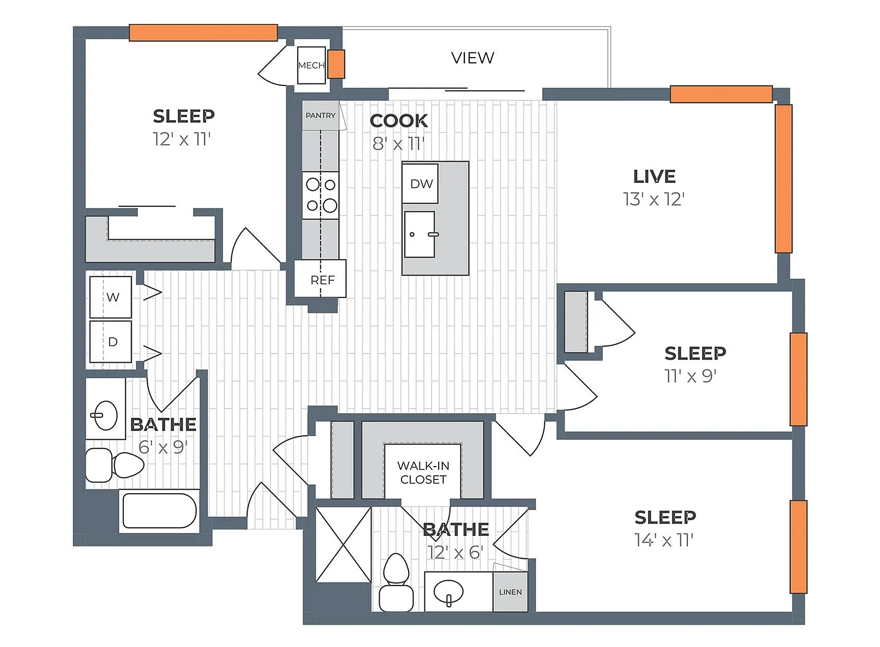 Floor Plan F1 | 50Twenty | Apartments in Madison, WI