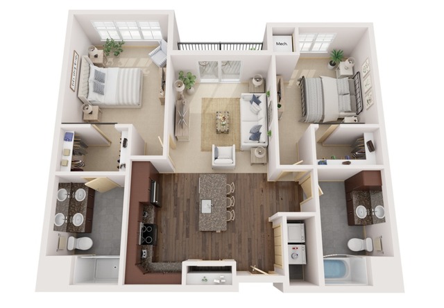 Floor Plan D1 | Elan | Apartments in Fitchburg, WI