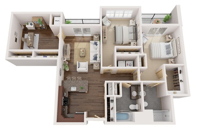 Floor Plan E2 | Elan | Apartments in Fitchburg, WI
