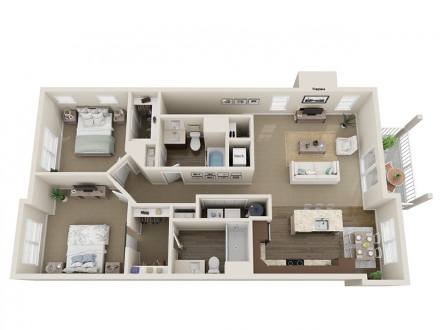 Floor Plan D | High Bluff Townhomes | Apartments in Grafton, WI