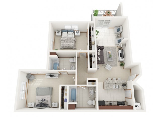 Floor Plan C | Riverwood Apartments | Apartments in Kenosha, WI