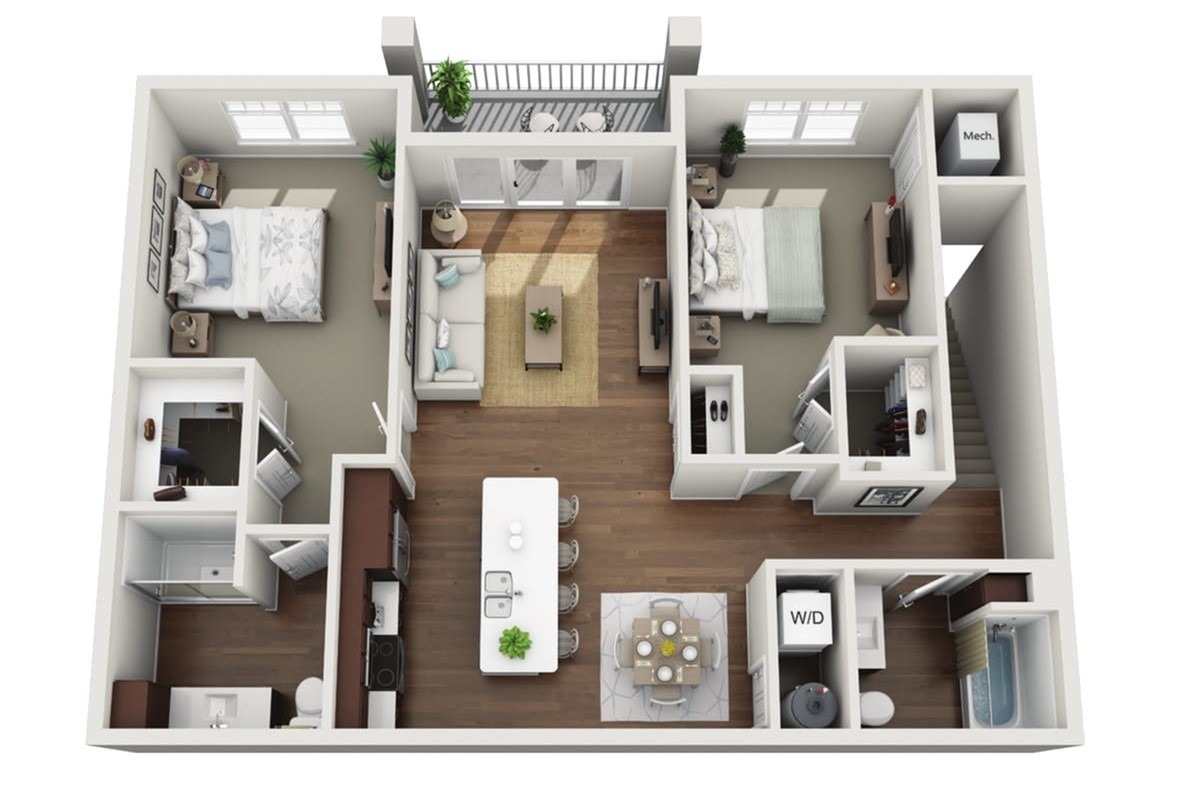 Floor Plan 2.1F | Drexel Ridge Apartments | Apartments in Oak Creek, WI
