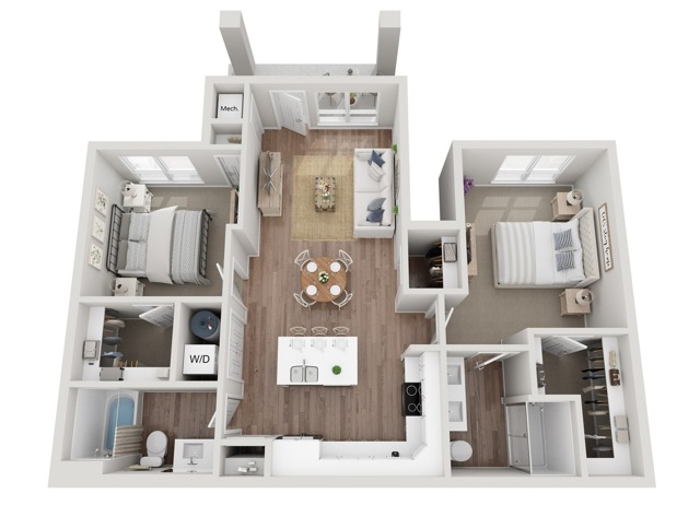 Floor Plan 2BR A | Seasons at Hoffman Estates | Apartments in Hoffman Estates, IL