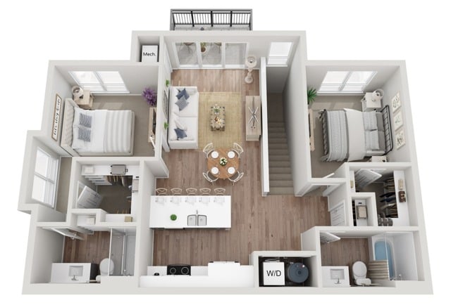 Floor Plan 2BR B1 | Seasons at Hoffman Estates | Apartments in Hoffman Estates, IL