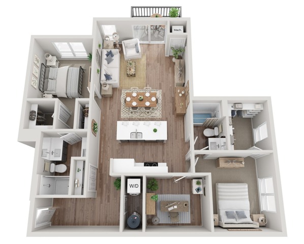 Floor Plan 2BR C3 | Seasons at Hoffman Estates | Apartments in Hoffman Estates, IL