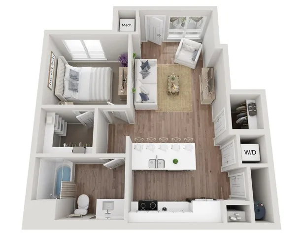 Floor Plan 1BR A1 | Seasons at Hoffman Estates | Apartments in Hoffman Estates, IL