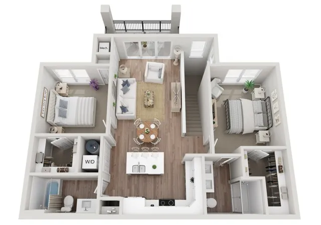 Floor Plan 2BR B | Seasons at Hoffman Estates | Apartments in Hoffman Estates, IL