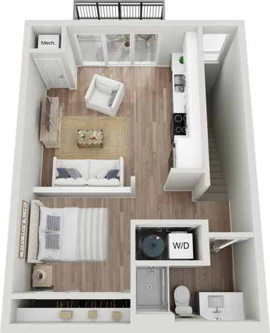 Floor Plan 0BR B | Seasons at Hoffman Estates | Apartments in Hoffman Estates, IL