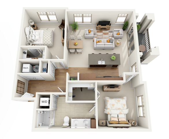 Floor Plan 2D | Wells Street Station | Apartments in Delafield, WI