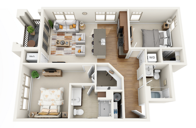 Floor Plan 2E | Wells Street Station | Apartments in Delafield, WI