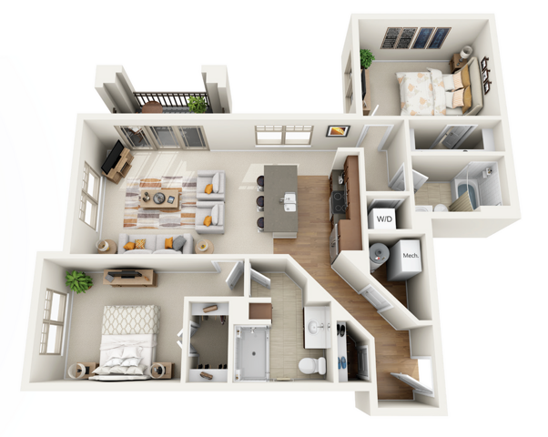 Floor Plan 2G | Wells Street Station | Apartments in Delafield, WI