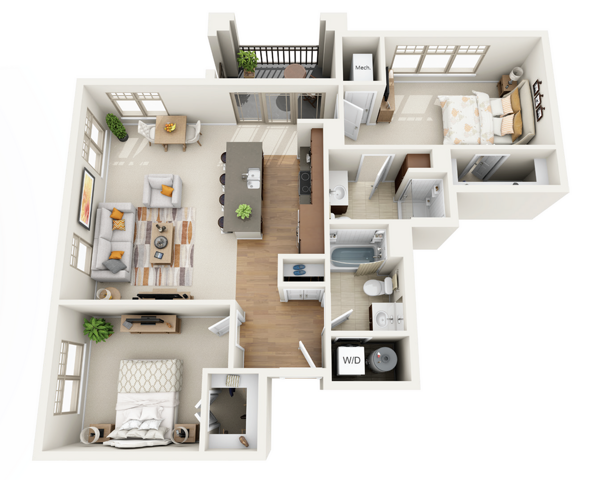 Floor Plan 2H | Wells Street Station | Apartments in Delafield, WI