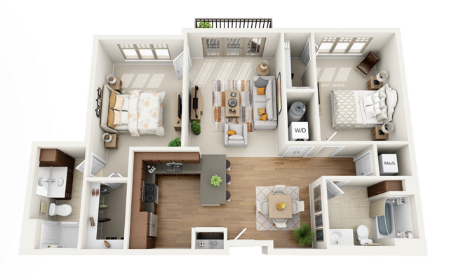 Floor Plan 2I | Wells Street Station | Apartments in Delafield, WI