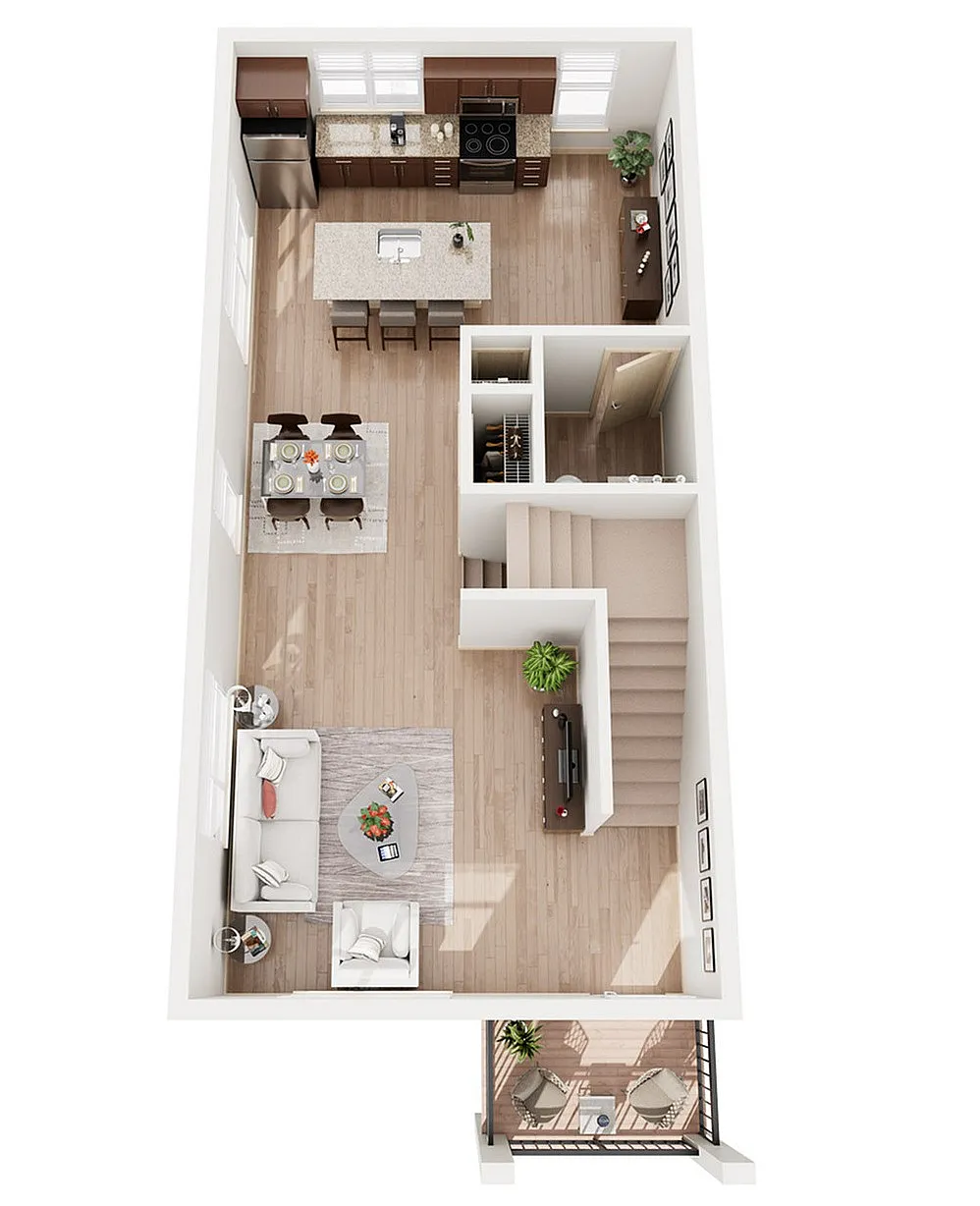 T1 First Floor | 1505 Apartments & Townhomes