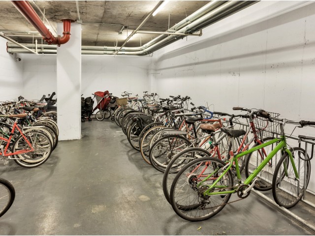 Arabella 101, interior, bike storage, dozens of bikes